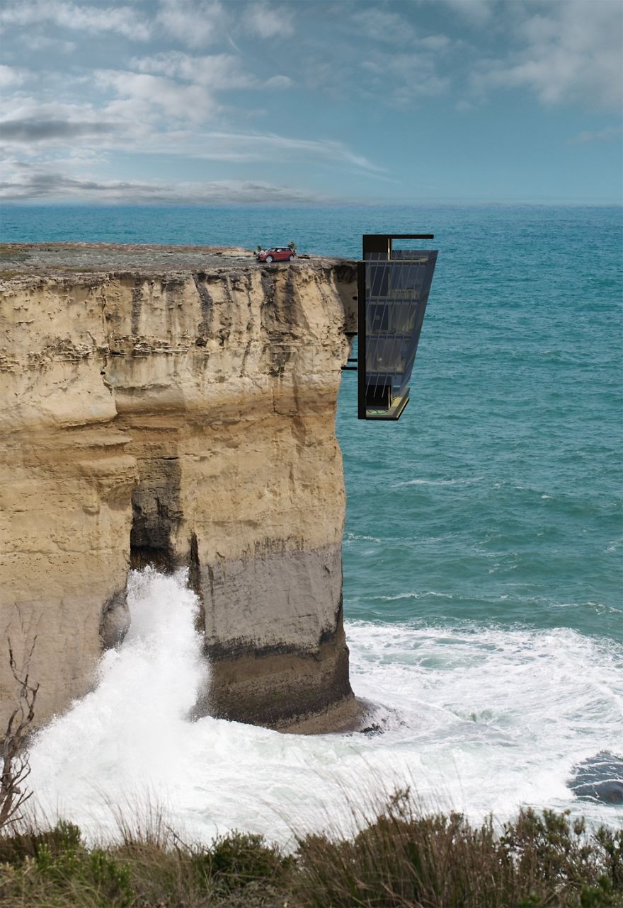 Cliff House, дом на краю скалы, дом на утесе