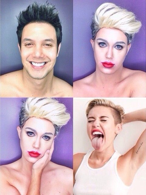 при помощи макияжа в голливудских женщин, парень макияж превращается в женщин Голливуда, Паоло Бальестерос, Paolo Ballesteros