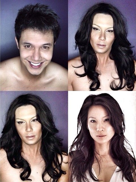 при помощи макияжа в голливудских женщин, парень макияж превращается в женщин Голливуда, Паоло Бальестерос, Paolo Ballesteros