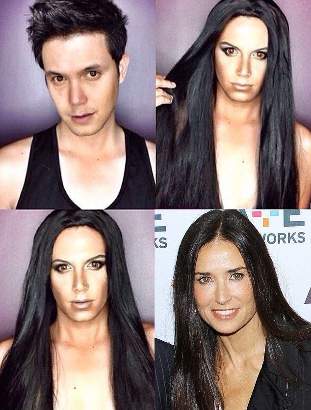 при помощи макияжа в голливудских женщин, парень макияж превращается в женщин Голливуда, Паоло Бальестерос, Paolo Ballesteros