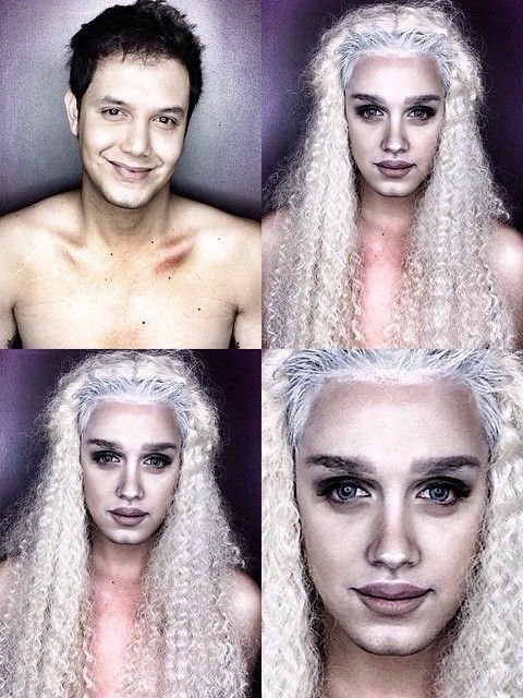 при помощи макияжа в голливудских женщин, парень макияж превращается в женщин Голливуда, Паоло Бальестерос, Paolo Ballesteros