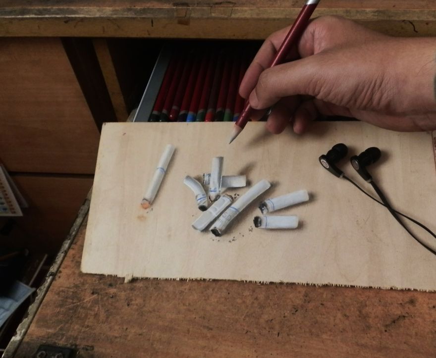 художник Иван Ху, Ivan Hoo, картины на дереве, гипперреализм на дереве