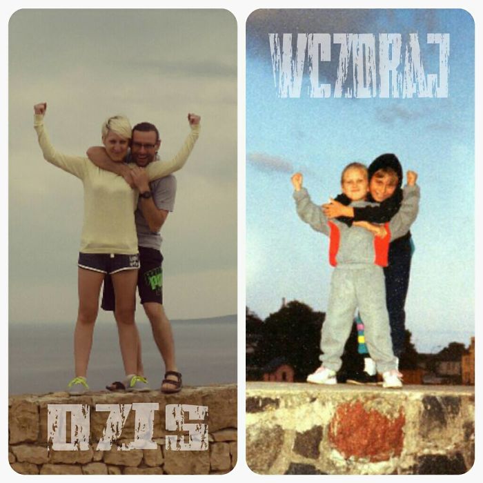 тогда и сейчас, люди повторяют старые фото, повторили детские фото, фото спустя время