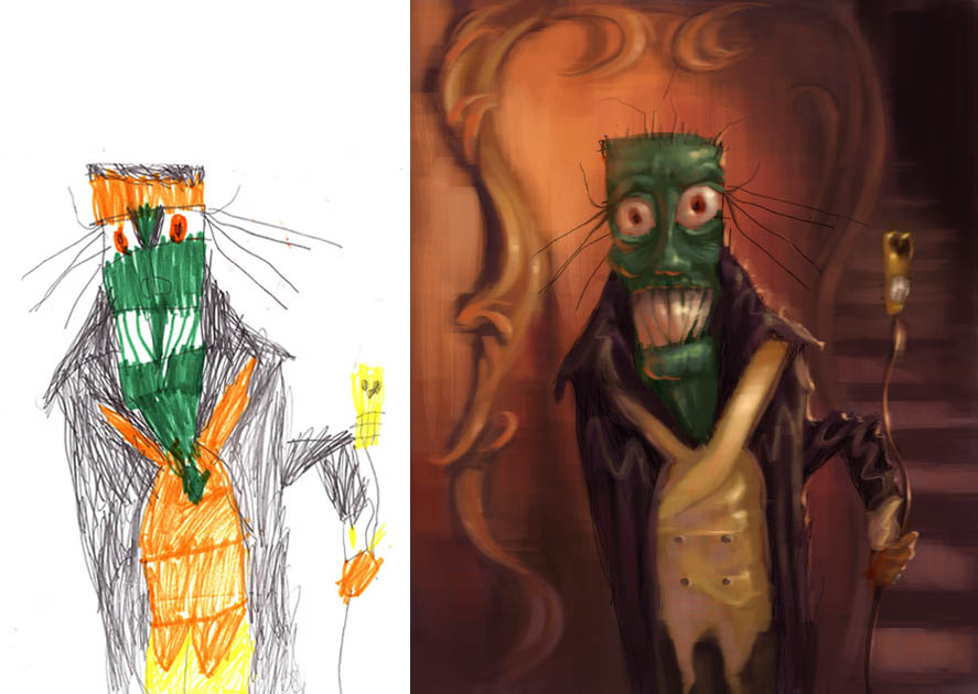 Хоррор по-детски: ожившие монстры из детских рисунков реалистичные детские рисунки, Дэйв Дэврис, ожившие монстры, Dave Devries, The Monster Engine