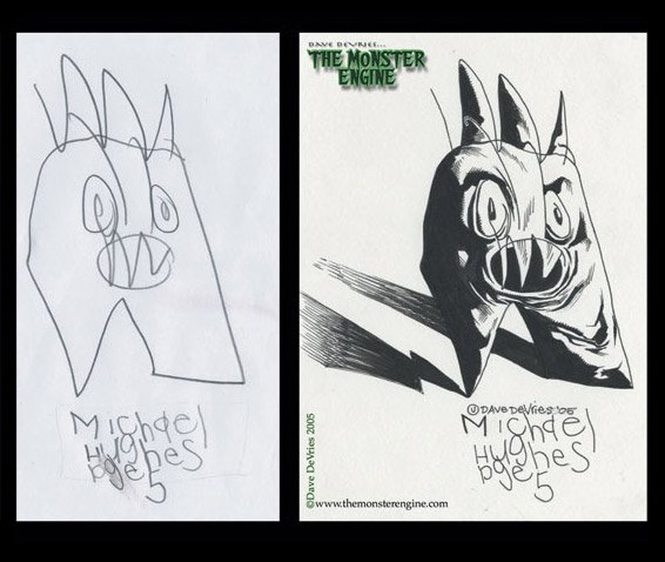 Хоррор по-детски: ожившие монстры из детских рисунков реалистичные детские рисунки, Дэйв Дэврис, ожившие монстры, Dave Devries, The Monster Engine