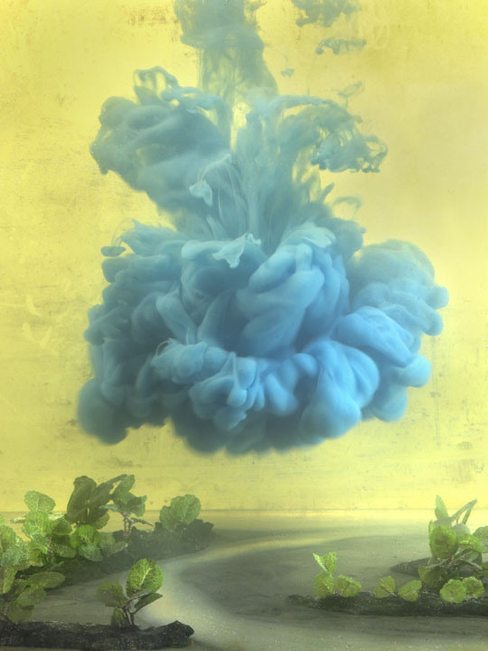Картины из краски и воды, художник Ким Кивер, Kim Keever, цветной дым, туман
