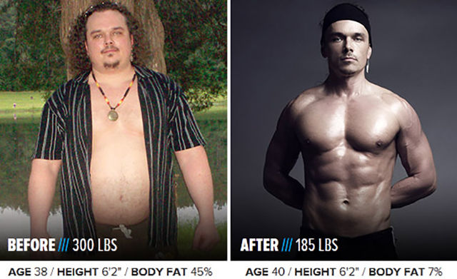 Люди похудели спортивное тело, похудели и накачали мускулы, из толстого в накаченного, жир в мышцы