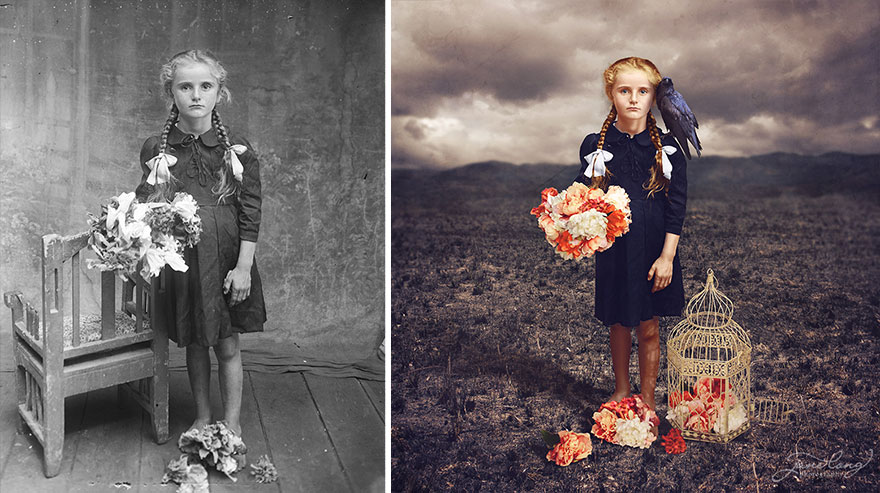 Фотограф отреставрировал винтажные фотографии, превратив их в красочные произведения искусства dancing with costica, Джейн Лонг Jane Long, Costica Acsinte