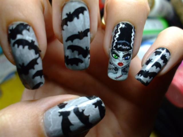 halloween nail art, маникюр на Хэллоуин