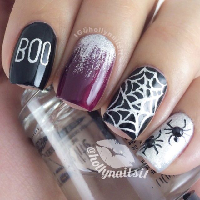 halloween nail art, маникюр на Хэллоуин