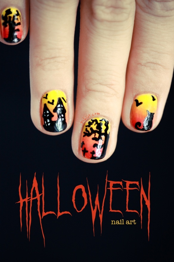 halloween nail art, маникюр на Хэллоуин