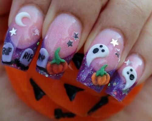 halloween nail art, маникюр на Хэллоуин