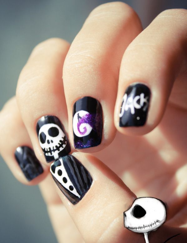 halloween nail art, маникюр на Хэллоуин