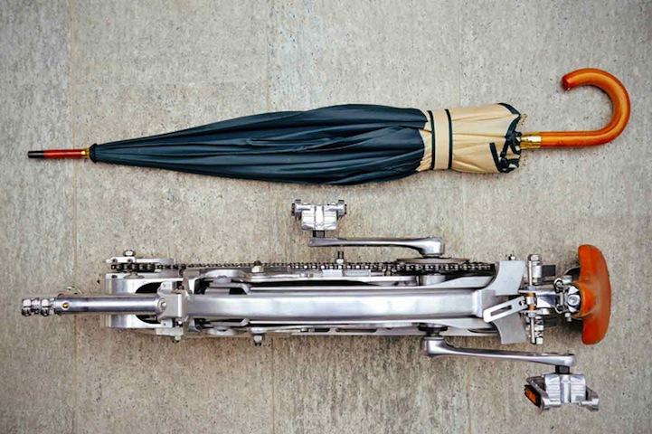 Удивительный велосипед, складывающийся до размера зонтика складной велосипед, велосипед до размера зонтика, Джанлука Сада, Sada Bikes