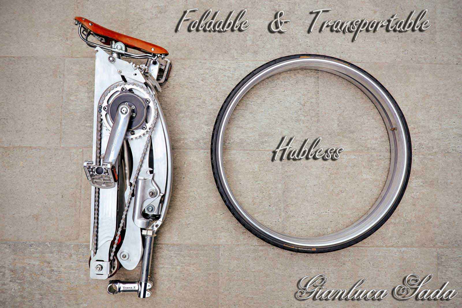 Удивительный велосипед, складывающийся до размера зонтика складной велосипед, велосипед до размера зонтика, Джанлука Сада, Sada Bikes