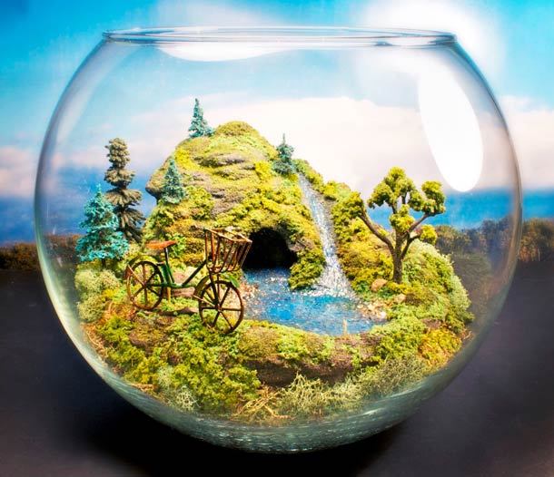 The Wonder Room,чудесная комната, сказочные, миниатюры, за стеклом, Тони Ларсон, Tony Larson