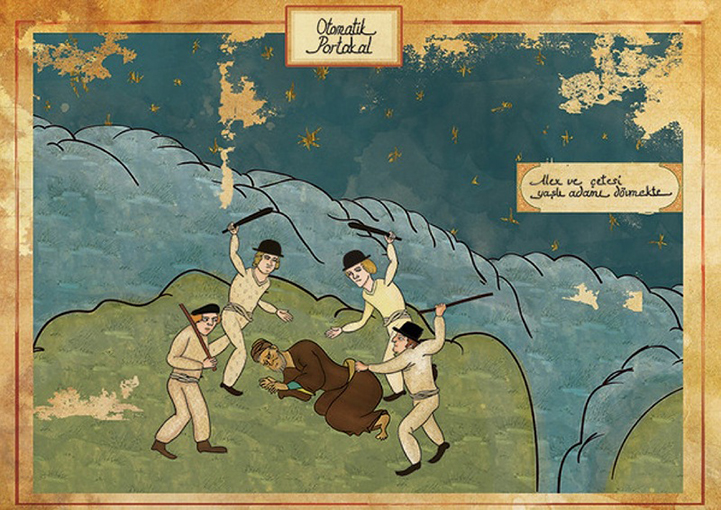 Сцены, голливудских фильмов, в турецких картинах , художник, Мурат Палта Murat Palta, османская империя