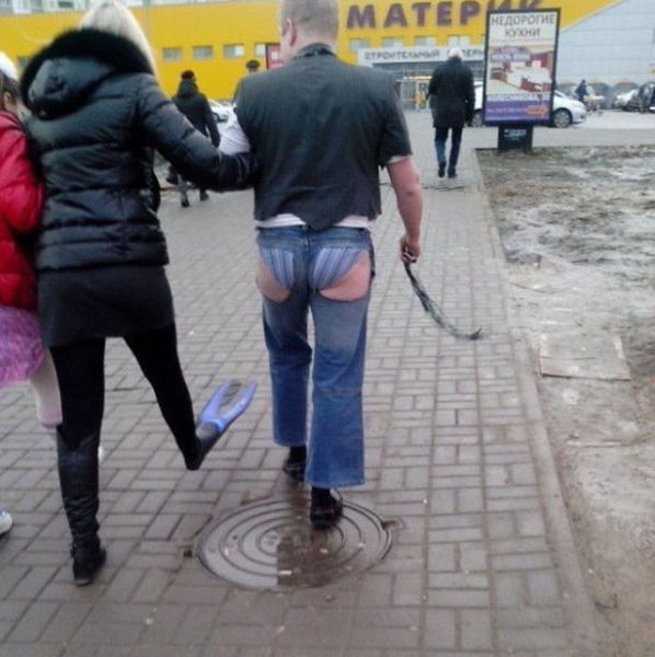 Горе-модники на улицах города, фрики