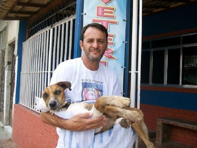Спасение истощённой бродячей собаки, находящейся на волосок от смерти Уилсон Мартинс Коутиньо Wilson Martins Coutinho, спасение собаки, Флоренцо, собака личинки паразиты