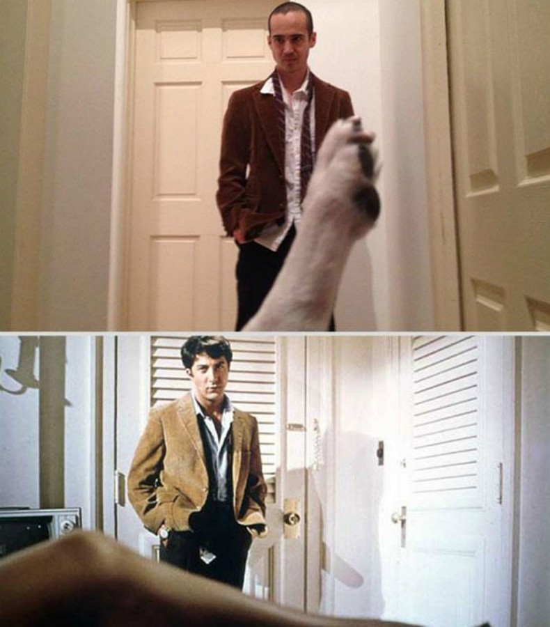 Парень, собака, воссоздаёт, повторяет, ремейк, романтические сцены, культовые фильмы, Reddit, MMSSPP