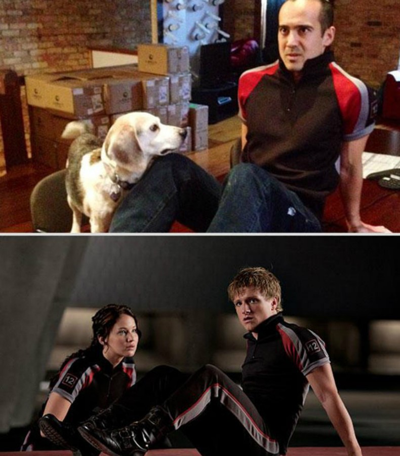 Парень, собака, воссоздаёт, повторяет, ремейк, романтические сцены, культовые фильмы, Reddit, MMSSPP