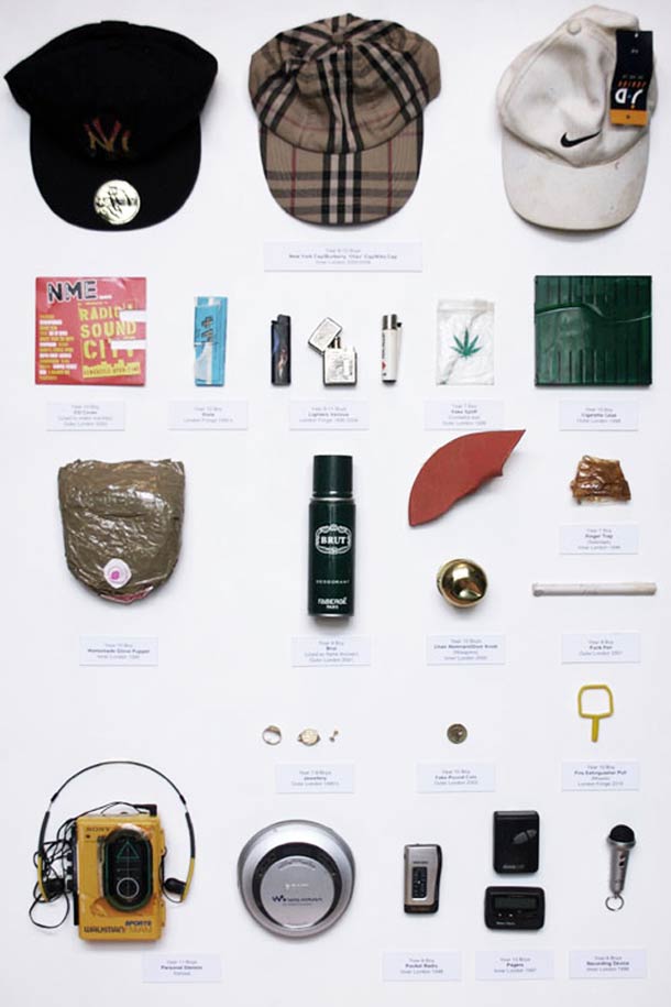 Выставка, конфискованые предметы у учеников, за 30 лет, Confiscation Cabinets