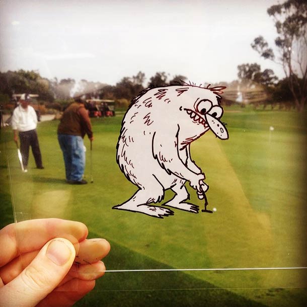 Художник переносит свои забавные иллюстрации в реальный мир иллюстратор Марти Купер, Marty Cooper, иллюстрации в реальном мире, Hombre McSteez