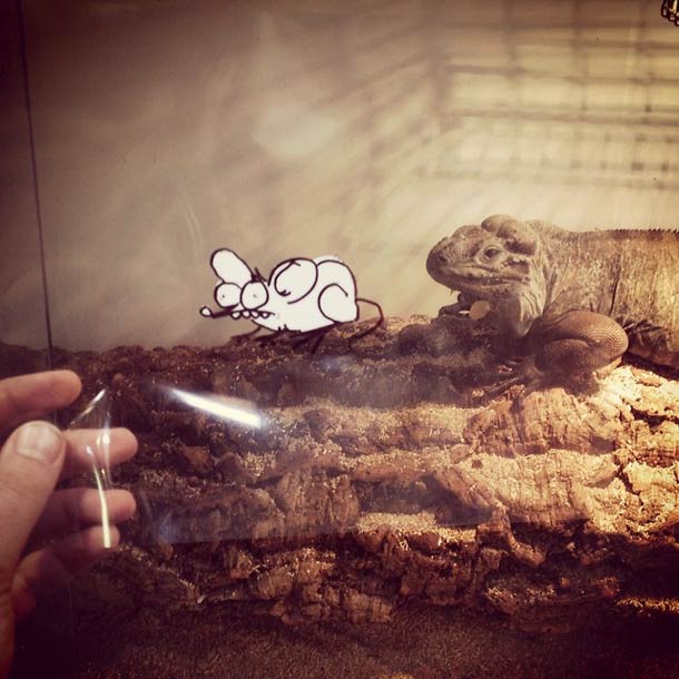 Художник переносит свои забавные иллюстрации в реальный мир иллюстратор Марти Купер, Marty Cooper, иллюстрации в реальном мире, Hombre McSteez