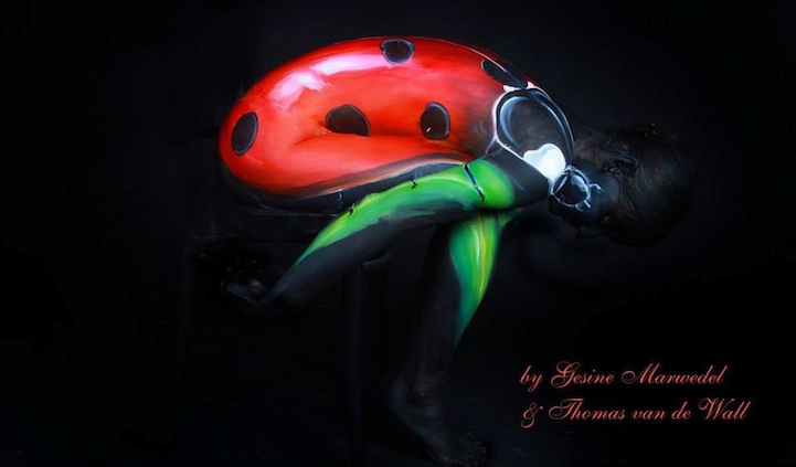 животный боди-арт, боди арт в виде животных