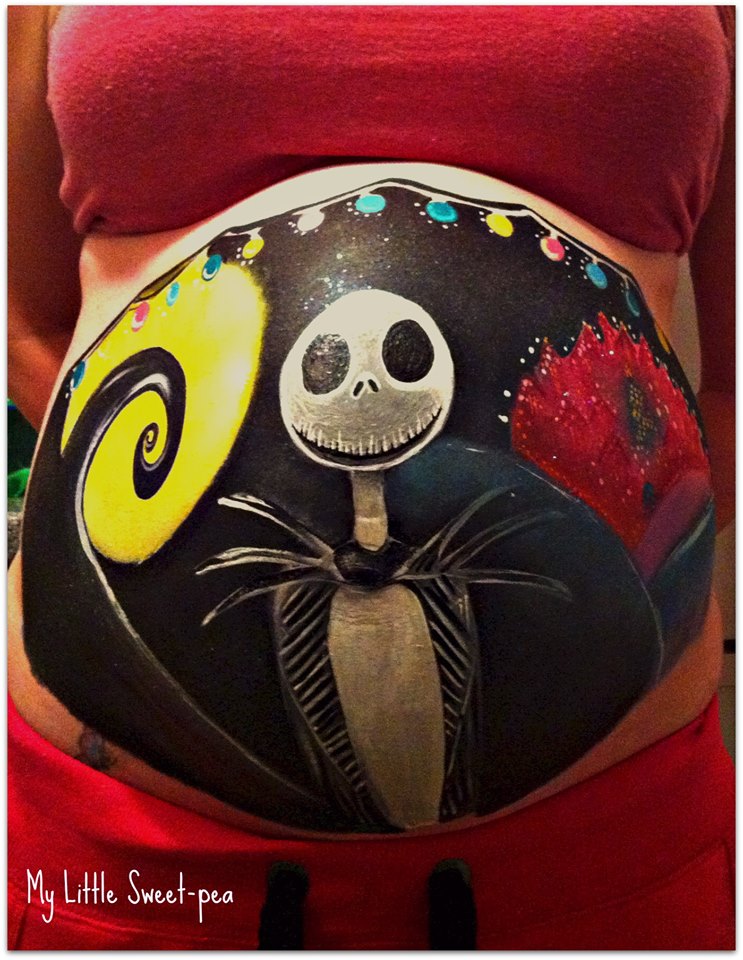 рисунки на животах, Кэрри Престон Carrie Preston, беременность живот