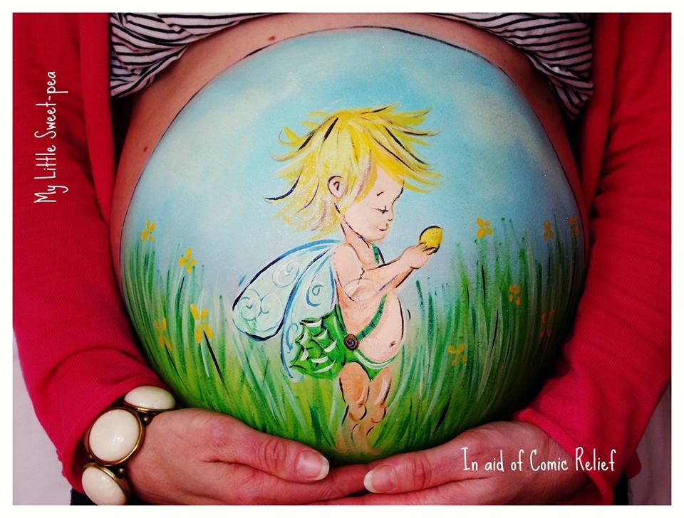 рисунки на животах, Кэрри Престон Carrie Preston, беременность живот