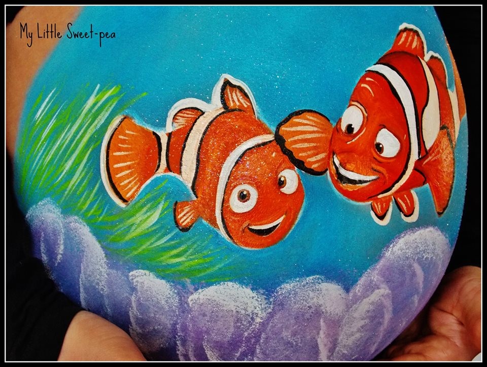 рисунки на животах, Кэрри Престон Carrie Preston, беременность живот