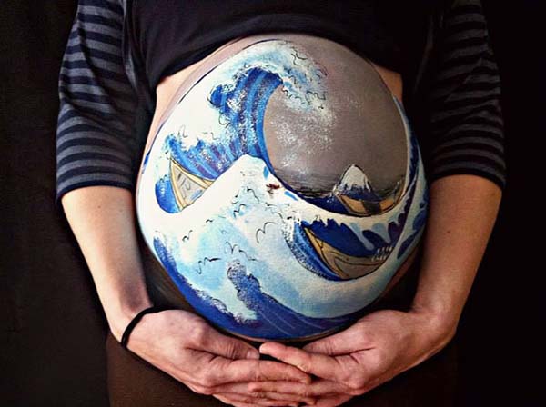 рисунки на животах, Кэрри Престон Carrie Preston, беременность живот