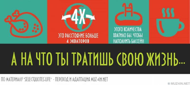 Инфографика, показывающая, на что мы тратим свою жизнь жизнь человека в числах, на что мы тратим свою жизнь