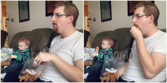 А сынок то - весь в отца! Смешные фотографии пап со своими маленькими копиями Смешные фотографии, папы, сыновья, дети, маленькиме копии