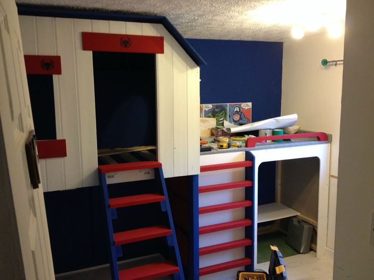 домик на дереве в доме,  остроил домик на дереве в комнате