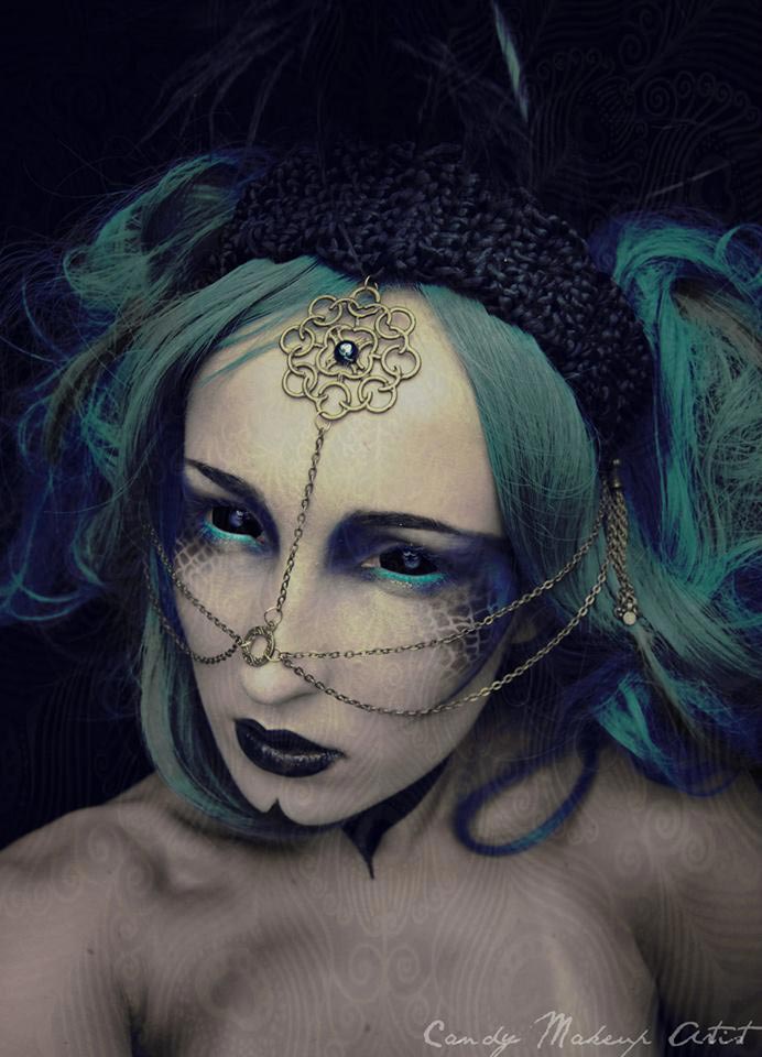 Жутковатый макияж от визажиста вдохновлённого мрачным миром фэнтези candy makeup artist, необычный макияж, жуткий грим