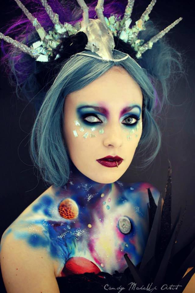 Жутковатый макияж от визажиста вдохновлённого мрачным миром фэнтези candy makeup artist, необычный макияж, жуткий грим