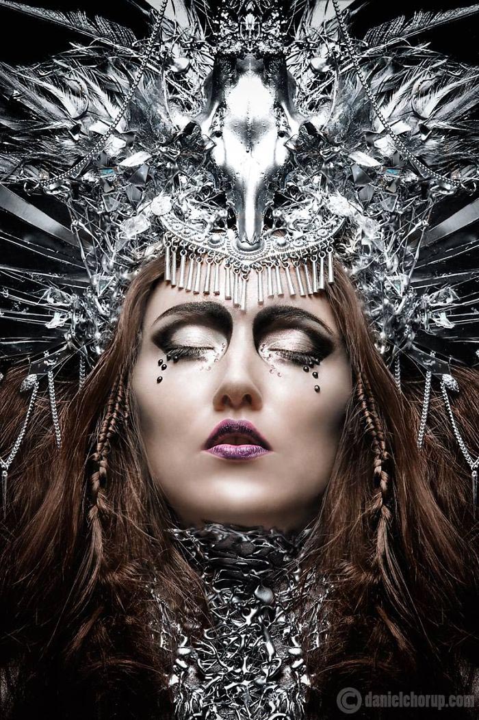 Жутковатый макияж от визажиста вдохновлённого мрачным миром фэнтези candy makeup artist, необычный макияж, жуткий грим