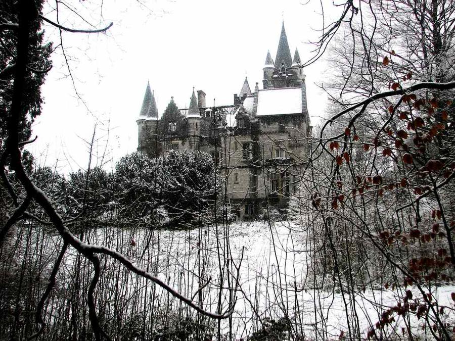 красивые замки, замки зимой, зимние замки