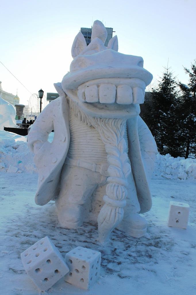Ежегодный Сибирский фестиваль снежной скульптуры 2014 XIV Сибирский фестиваль, снежной скульптуры, 2014, Новосибирск, снег