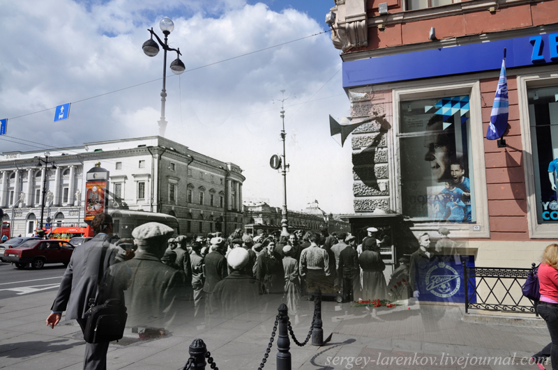 Фрагменты фотографий блокадного Ленинграда в снимках современного Петербурга Фрагменты, фотографий, блокадный Ленинград, снимки, современный, Петербург
