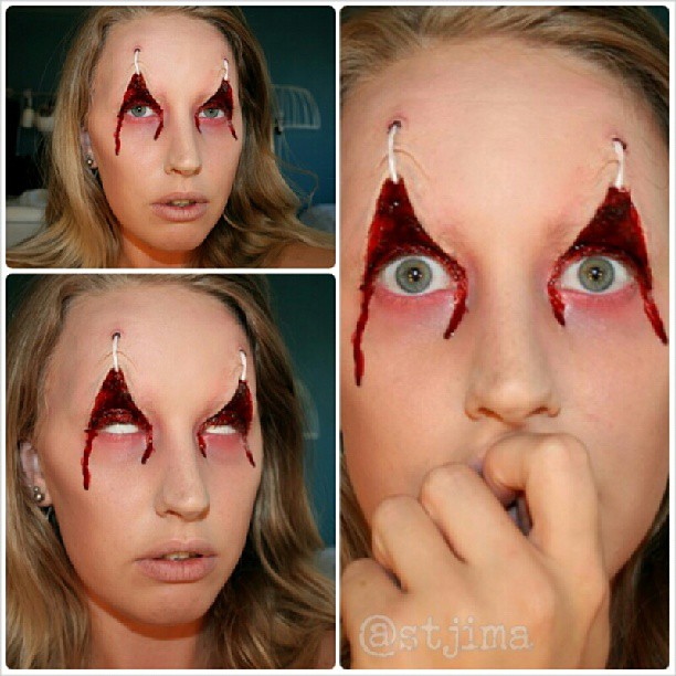 визажист, макияж, пугающий жуткий, маска из кожи, Сандра Холбом Sandra Holmbom