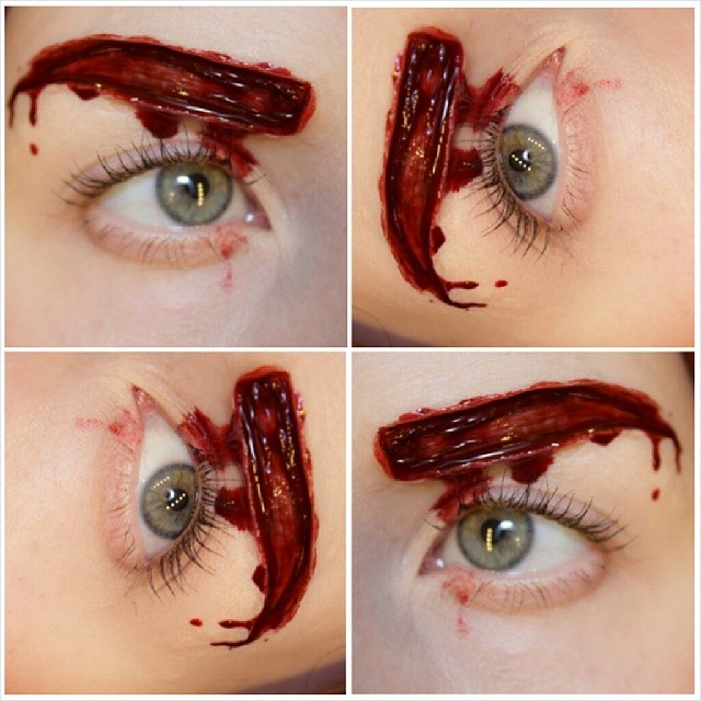 визажист, макияж, пугающий жуткий, маска из кожи, Сандра Холбом Sandra Holmbom