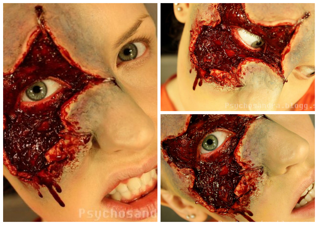 визажист, макияж, пугающий жуткий, маска из кожи, Сандра Холбом Sandra Holmbom