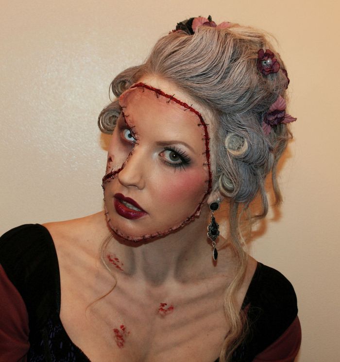 визажист, макияж, пугающий жуткий, маска из кожи, Сандра Холбом Sandra Holmbom