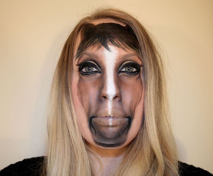 визажист, макияж, пугающий жуткий, маска из кожи, Сандра Холбом Sandra Holmbom
