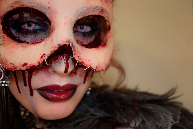 визажист, макияж, пугающий жуткий, маска из кожи, Сандра Холбом Sandra Holmbom