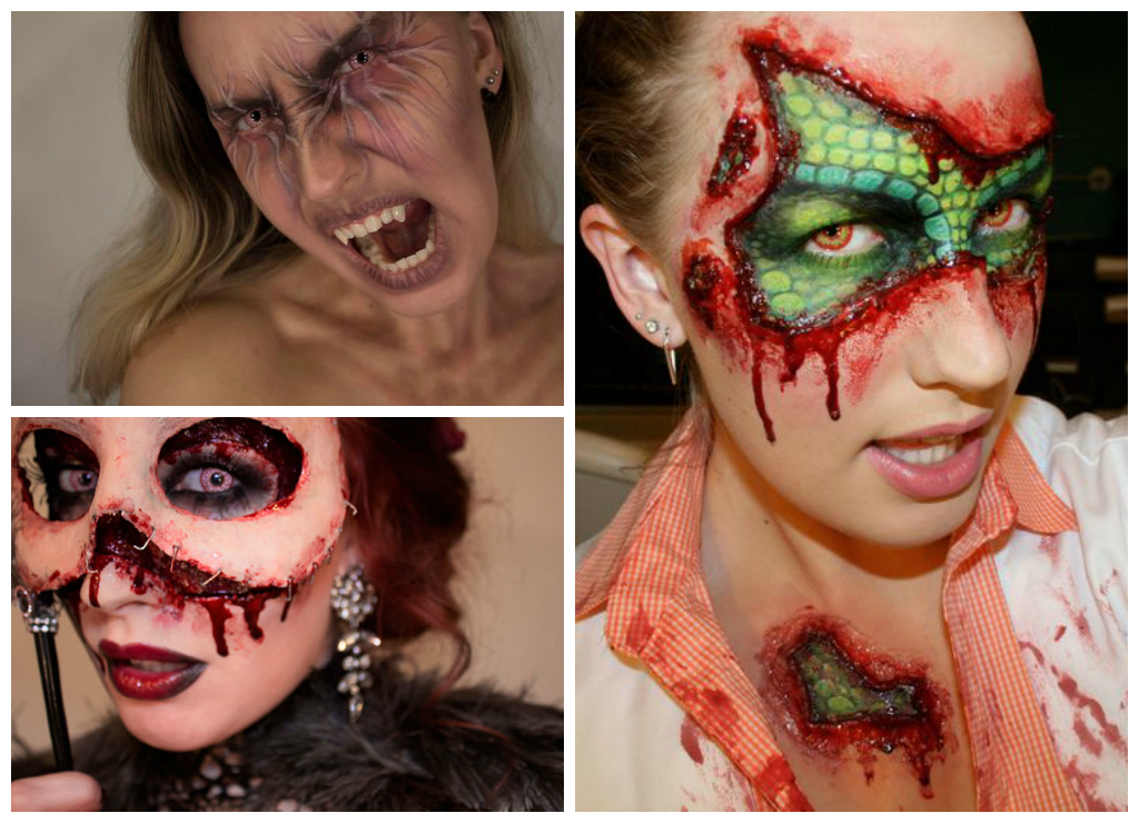 визажист, макияж, пугающий жуткий, маска из кожи, Сандра Холбом Sandra Holmbom