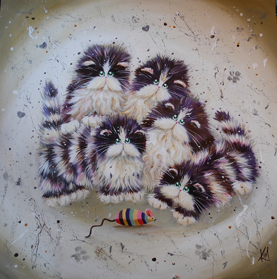 Глазастые коты от Ким Хаскинс Kim Haskins, пучеглазые коты